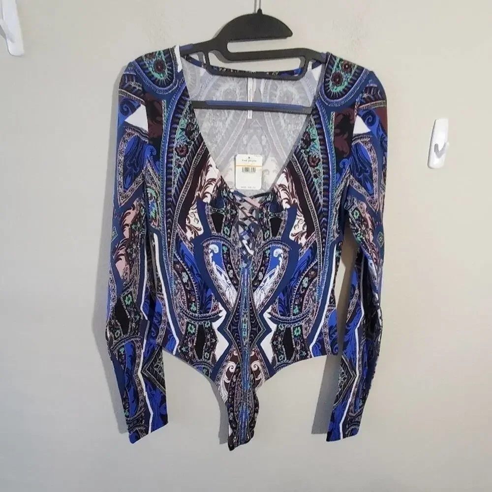 FREE‎ People Pick a Place Lace Up Bodysuit size small new